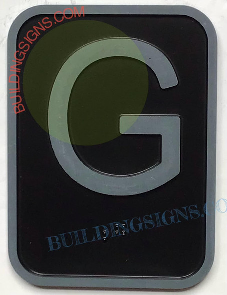 ELEVATOR GROUND LEVEL SIGN- ELEVATOR JAMB PLATE GROUND FLOOR SIGN -THE IRON LINE