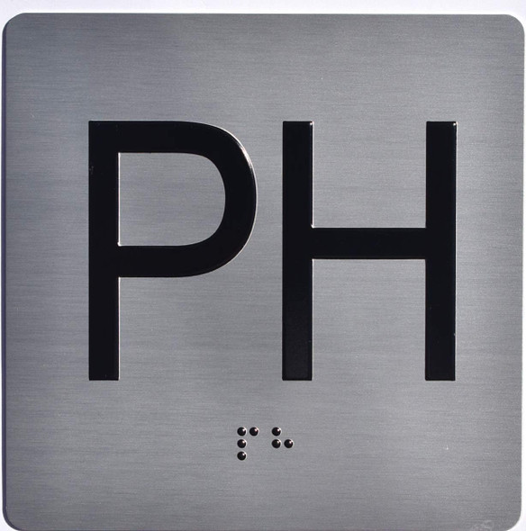 Elevator JAMB Plate with Braille - Elevator Floor Number Brush SILVER (PH )