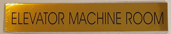 Elevator Machine Room  - Gold Background With Self Adhesive Sticker For Indoor Use