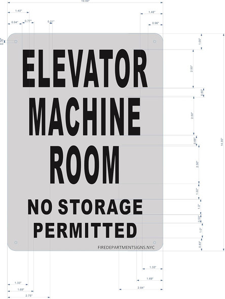 Elevator Machine Room Sign Potere d'argento Line