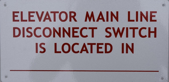 Elevator Main LINE Disconnect Switch Located in_