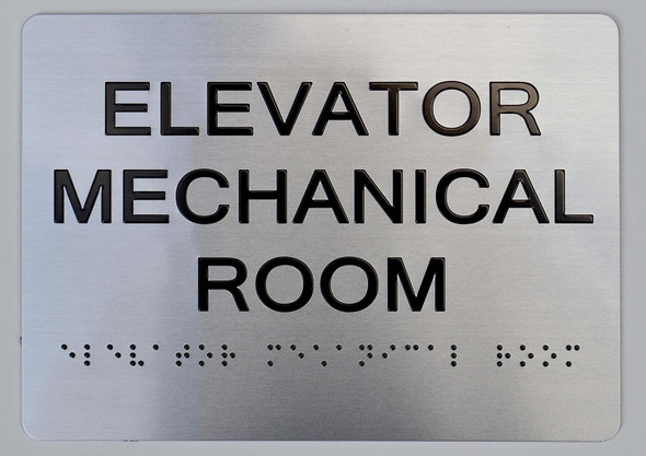 Elevator Mechanical Room Sign -Tactile Touch Braille Sign- The Sensation line
