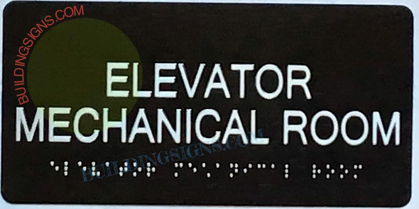 ELEVATOR MECHANICAL ROOM  with Raised Tactile Graphics and Letters -The Sensation line