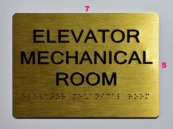 Elevator Mechanical Room Sign-Antique Brass Gold The Sensation line