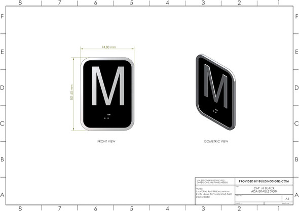 ELEVATOR MEZZANINE LEVEL SIGN- ELEVATOR JAMB PLATE MEZZANINE LEVEL FLOOR SIGN -THE IRON LINE