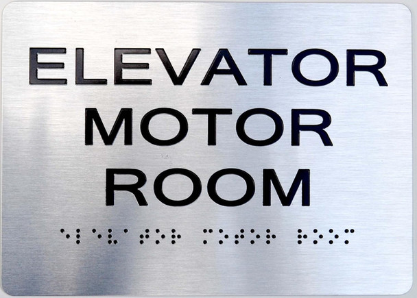 Elevator Motor Room  Braille  with Raised Tactile Graphics and Letters- The Sensation line