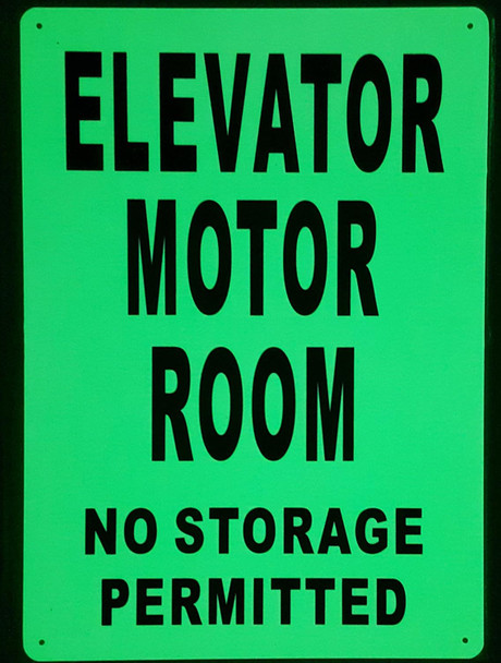 ELEVATOR MOTOR ROOM  GLOW IN THE DARK