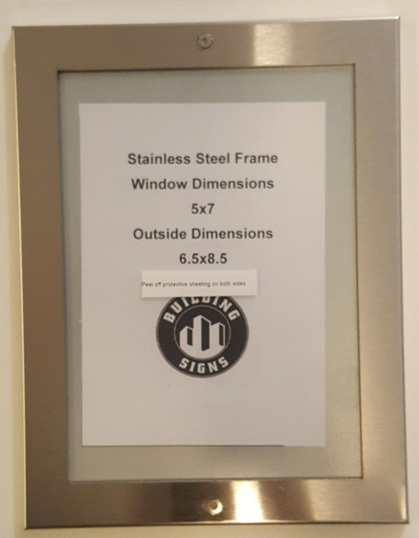Elevator Permit  Wall Frame Stainless Steel
