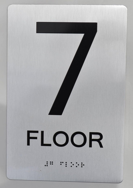 Floor Number  Tactile Graphics Grade 2 Braille Text With Raised Letters Aluminum, Safety  For Office, School Hospital,Brush Silver