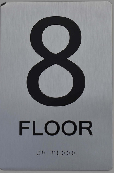 Floor Number  Tactile Graphics Grade 2 Braille Text With Raised Letters Aluminum, Safety  For Office, School Hospital,Brush Silver