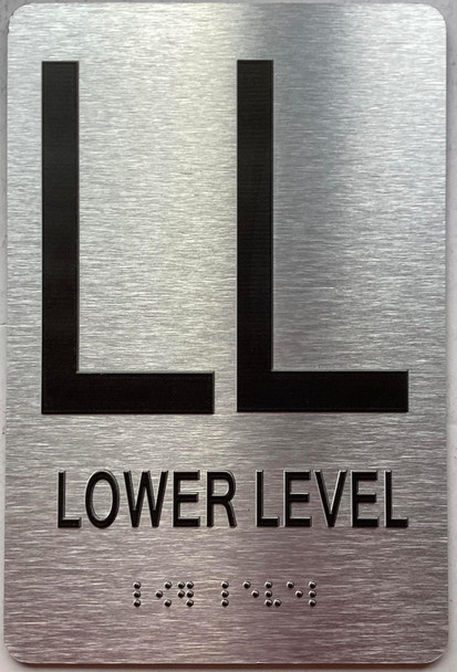 Floor number  with Raised letters/Image & Grade 2 Braille - Includes Red Adhesive pad for Easy Installation - The park Ave Line (Lower Level)