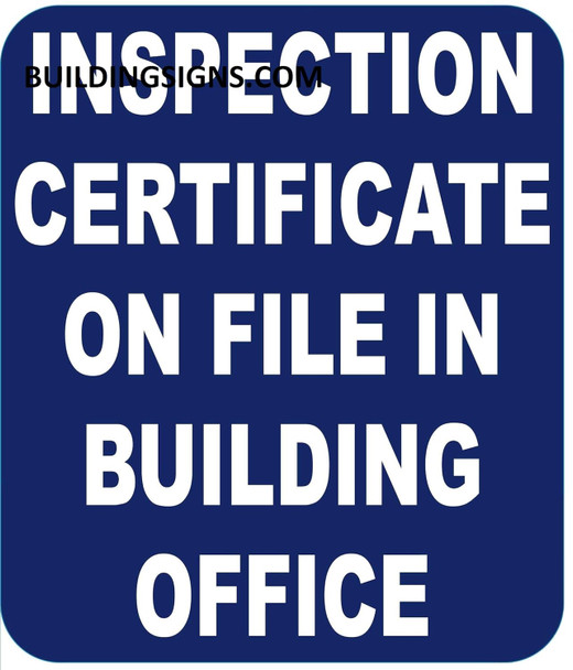 Inspection Certificate on File in Building Office  - Delicato lineThe Mont Argent line.