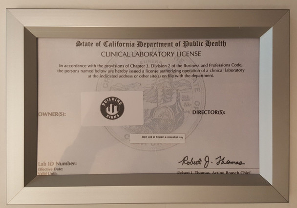 License  Wall Frame CA