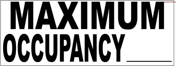 Maximum Occupancy  White Aluminum