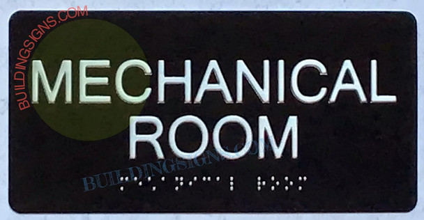 MECHANICAL ROOM  Braille  with Raised Tactile Graphics and Letters -The Sensation line