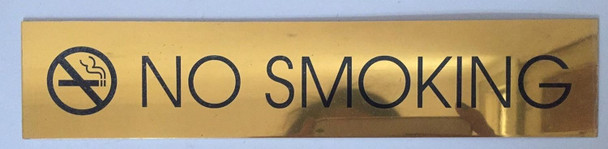 NO Smoking  - Gold Background with SELF Adhesive Sticker for Indoor USE