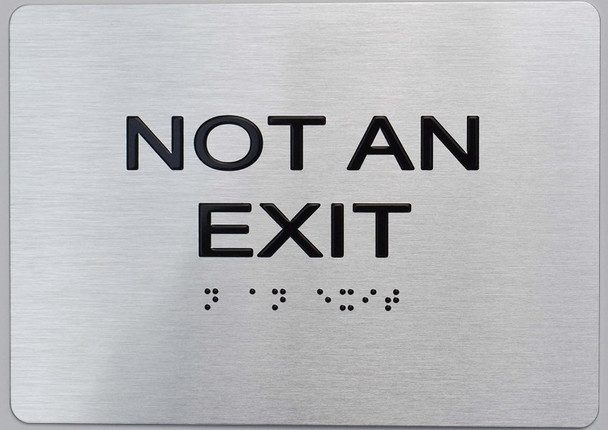 NOT an EXIT Braille  with Raised Tactile Graphics and Letters - The Sensation line