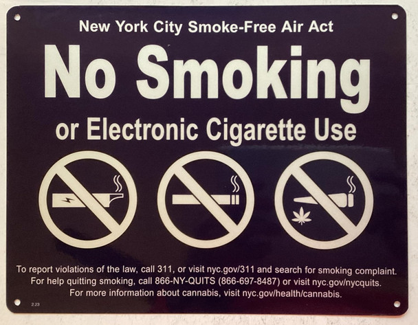 NYC NO SMOKING OR ELECTRONIC CIGARETTES