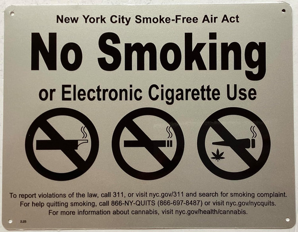 NYC NO SMOKING OR ELECTRONIC CIGARETTES