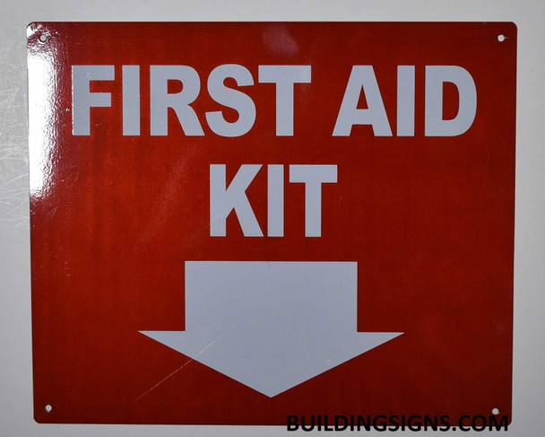 First Aid Kit"  With Down Arrow