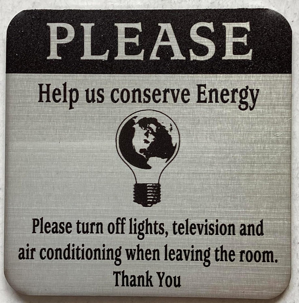 Help conserve eneregy turn off light and a/c hotel