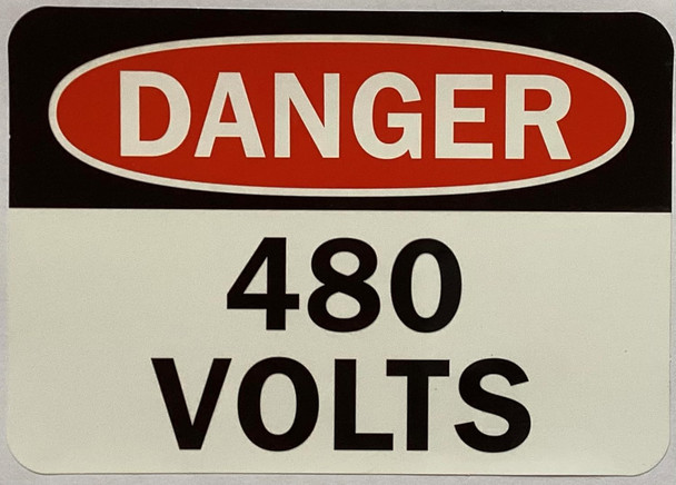 DANGER 480 VOLTS STICKER/DECAL Sign