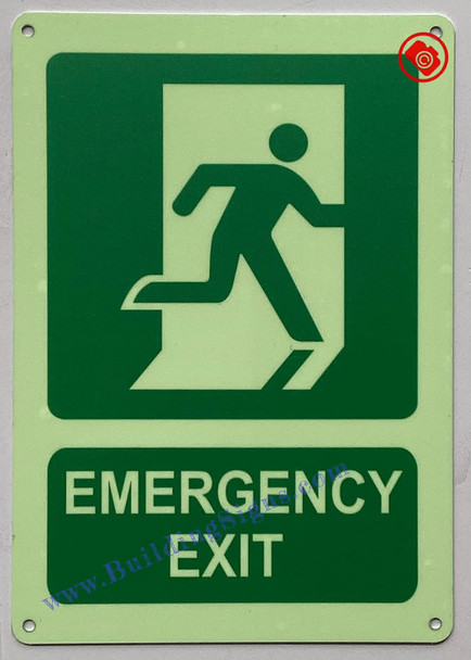 Photoluminescent EMERGENCY EXIT WITH SYMBOL /GLOW IN THE DARK EMERGENCY EXIT WITH SYMBOL