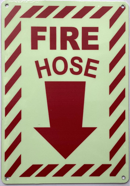 Photoluminescent Fire Hose Arrow Down /GLOW IN THE DARK Fire Hose Arrow Down