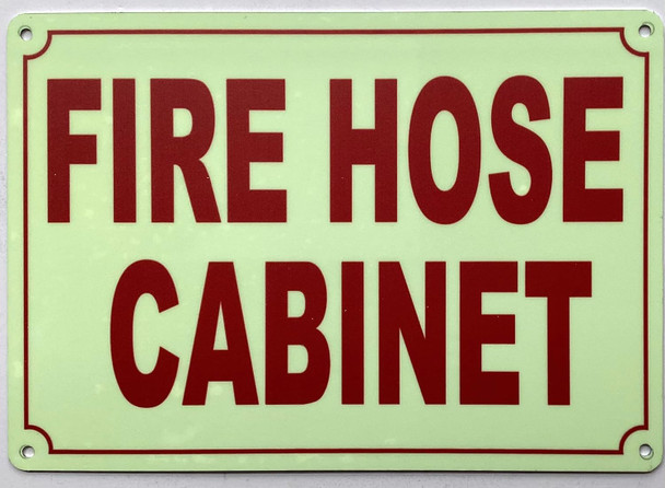 Photoluminescent FIRE HOSE CABINET /GLOW IN THE DARK FIRE HOSE CABINET