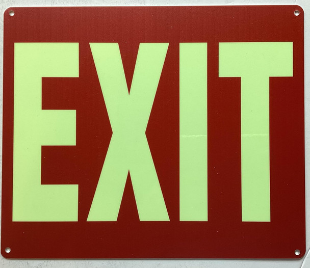 Photoluminescent red EXIT /GLOW IN THE red DARK EXIT
