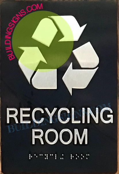 Recycling Room  -Braille  With Raised Tactile Graphics And Letters -The Sensation Line