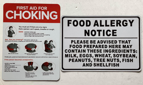 Resturant choking MAGNET + Food allergy Magnet/