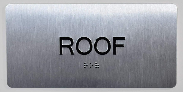 ROOF Floor Number Sign Silver-Tactile Touch Braille Sign - The Sensation line