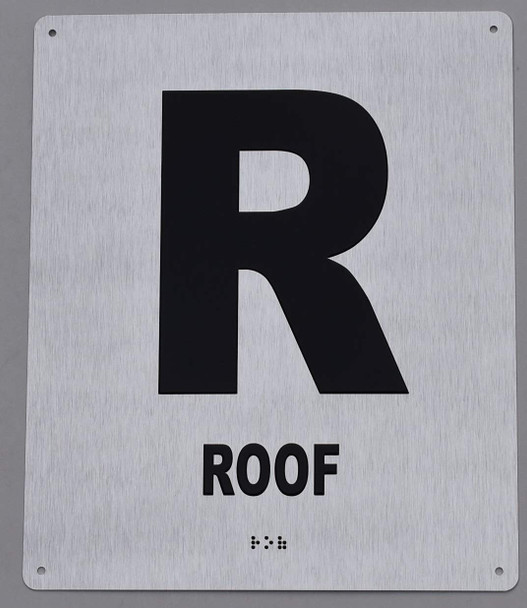 ROOF Floor Number Sign- Tactile Touch Braille Sign - The Sensation line