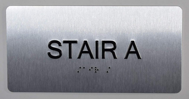 Stair A Sign Silver-Tactile Touch Braille Sign - The Sensation line