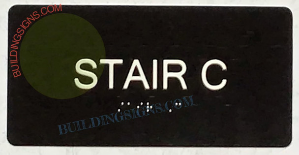 STAIR C SIGN Braille Sign with Raised Tactile Graphics and Letters -The Sensation line