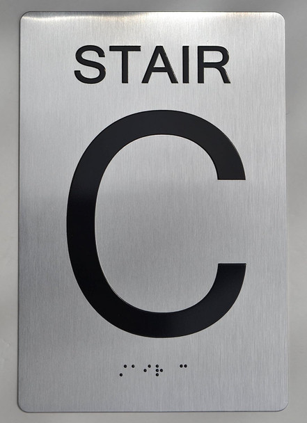 Stair C Sign Tactile Touch Braille Sign- The Sensation line