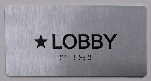 Star Lobby Floor Number Sign Silver-Tactile Touch Braille Sign - The Sensation line