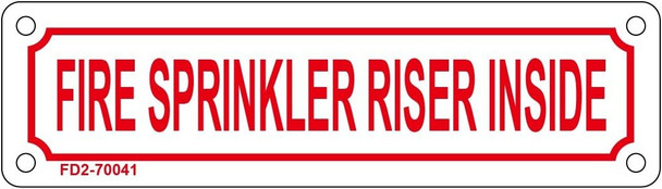 Fire Sprinkler Riser Inside Sign Sign