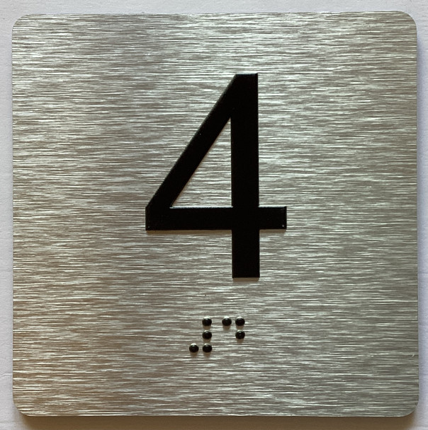 Elevator Floor Number / Elevator Jamb Plate 4 Sign