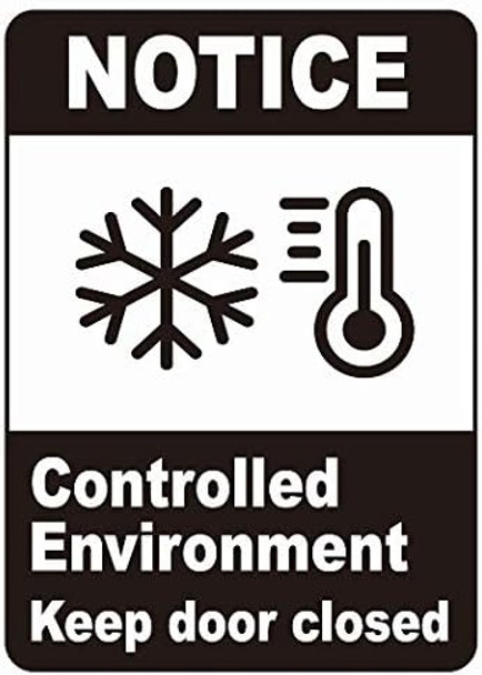 Notice Controlled Enviroment Keep Door Closed Decal Sticker Sign Sign