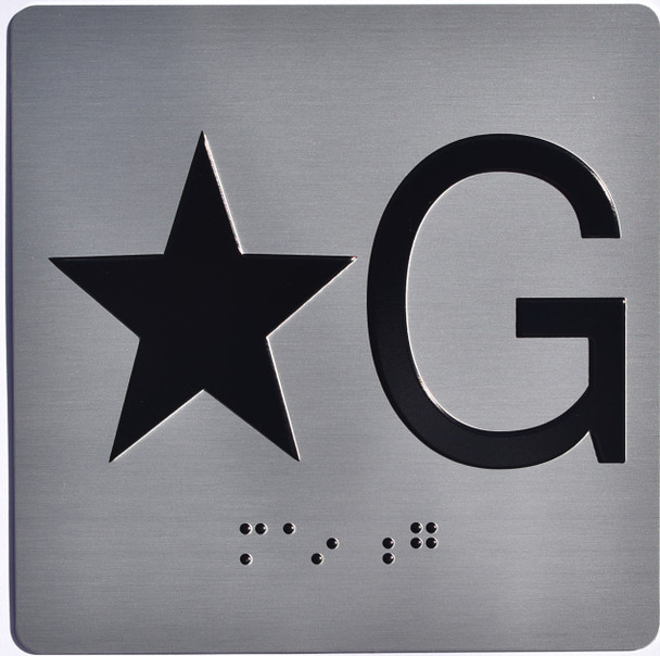 star g elevator floor number sign jamb star g sign