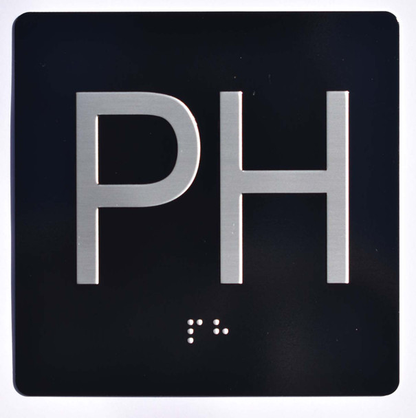 ph elevator floor number sign jamb plate ph black sign