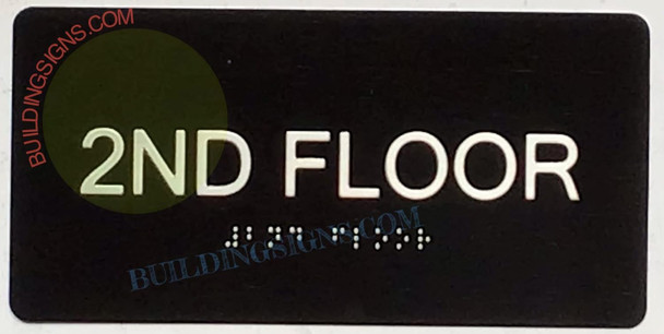 2ND FLOOR  Braille  with Raised Tactile Graphics and Letters -The Sensation line