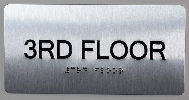 3rd Floor - Floor Number Tactile Touch Braille  - The Sensation line