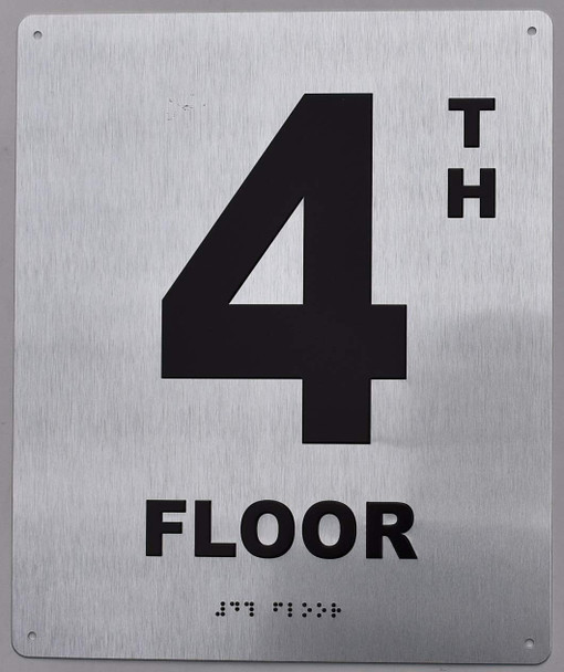 4TH Floor  - Floor Number - Tactile Touch Braille  - The Sensation line