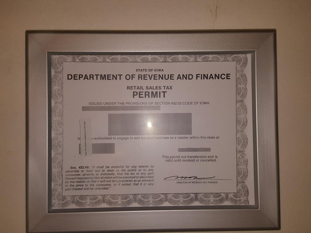 Iowa Permit Frame