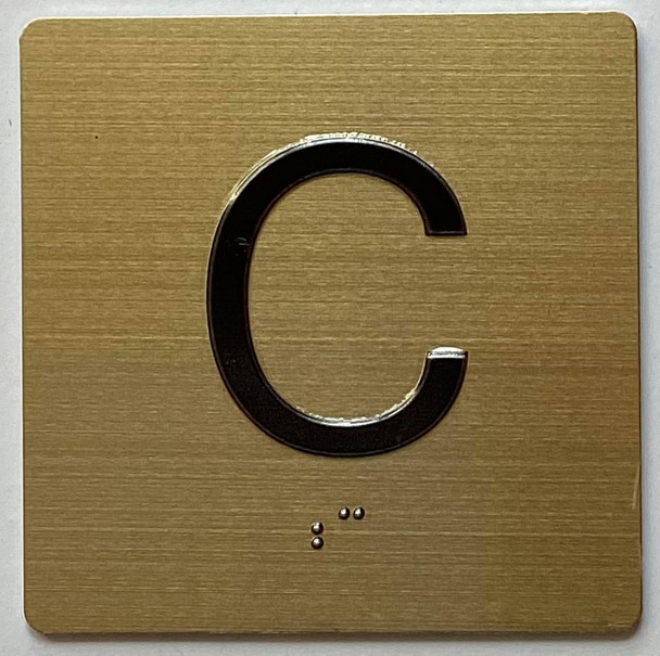 C Elevator Jamb Plate  With Braille and raised number-Elevator CELLAR floor number  - The sensation line