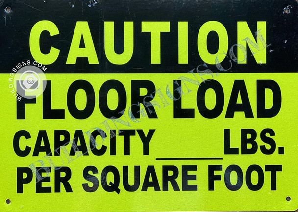 Caution Floor Load Capacity