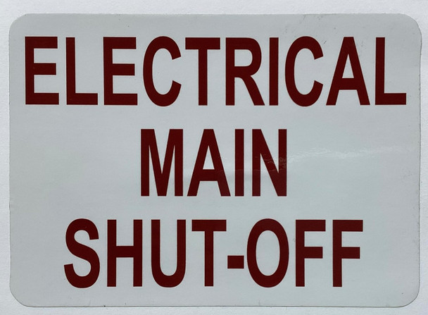 Electrical Main Shut-Off Label Decal Sticker -